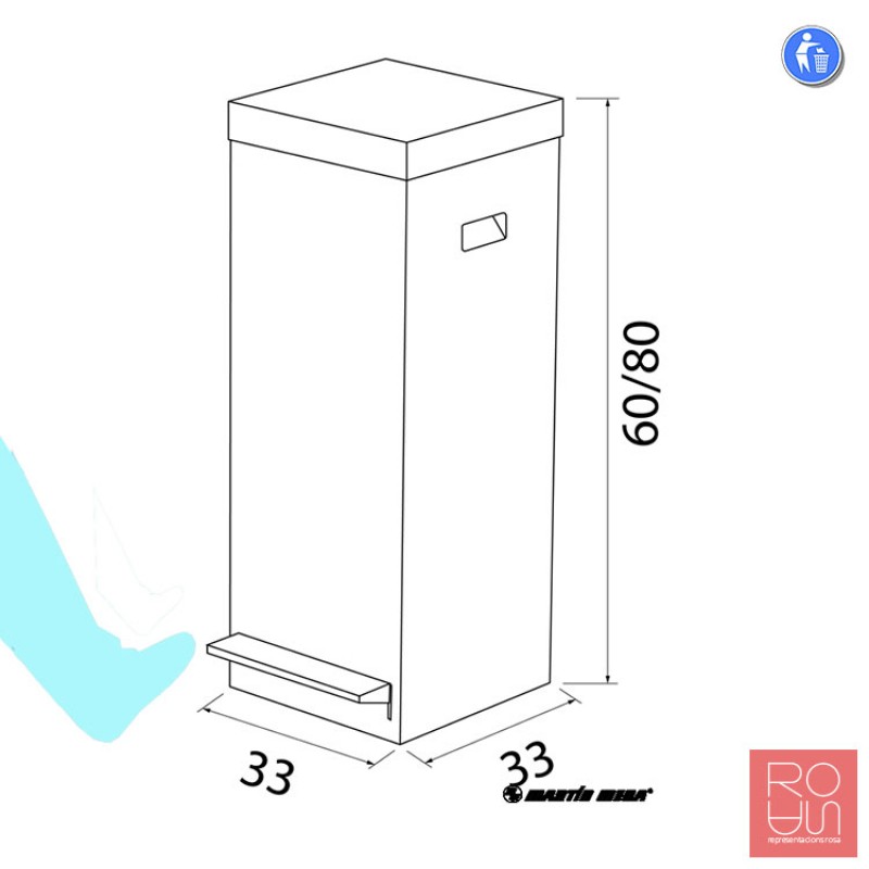 Paperera de reciclatge amb pedal 50 L Ref. 6056/2/PD